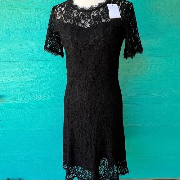 ARITZIA BABATON BLACK LACE “LORCAN” MIDI DRESS SIZE 10 NWT - Picture 1 of 8